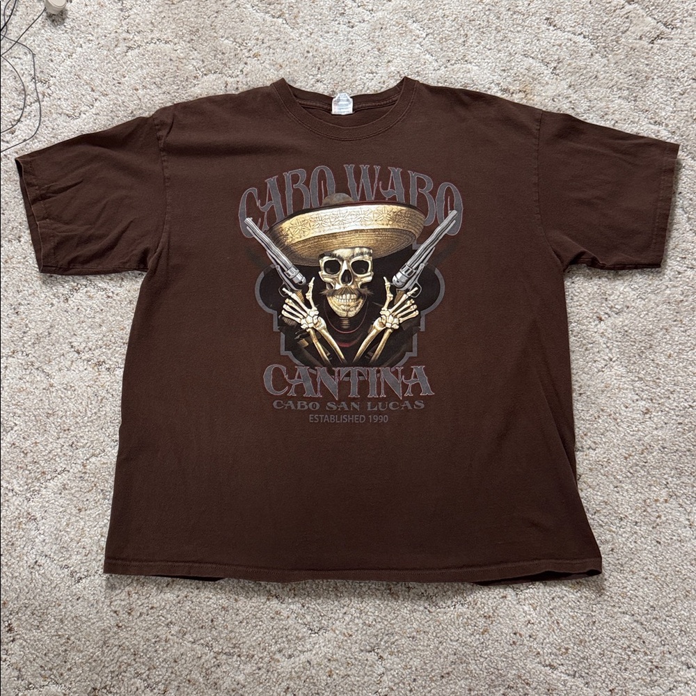 Cabo Wabo Cantina Brown Skull Graphic Tee - Men's Short Sleeve